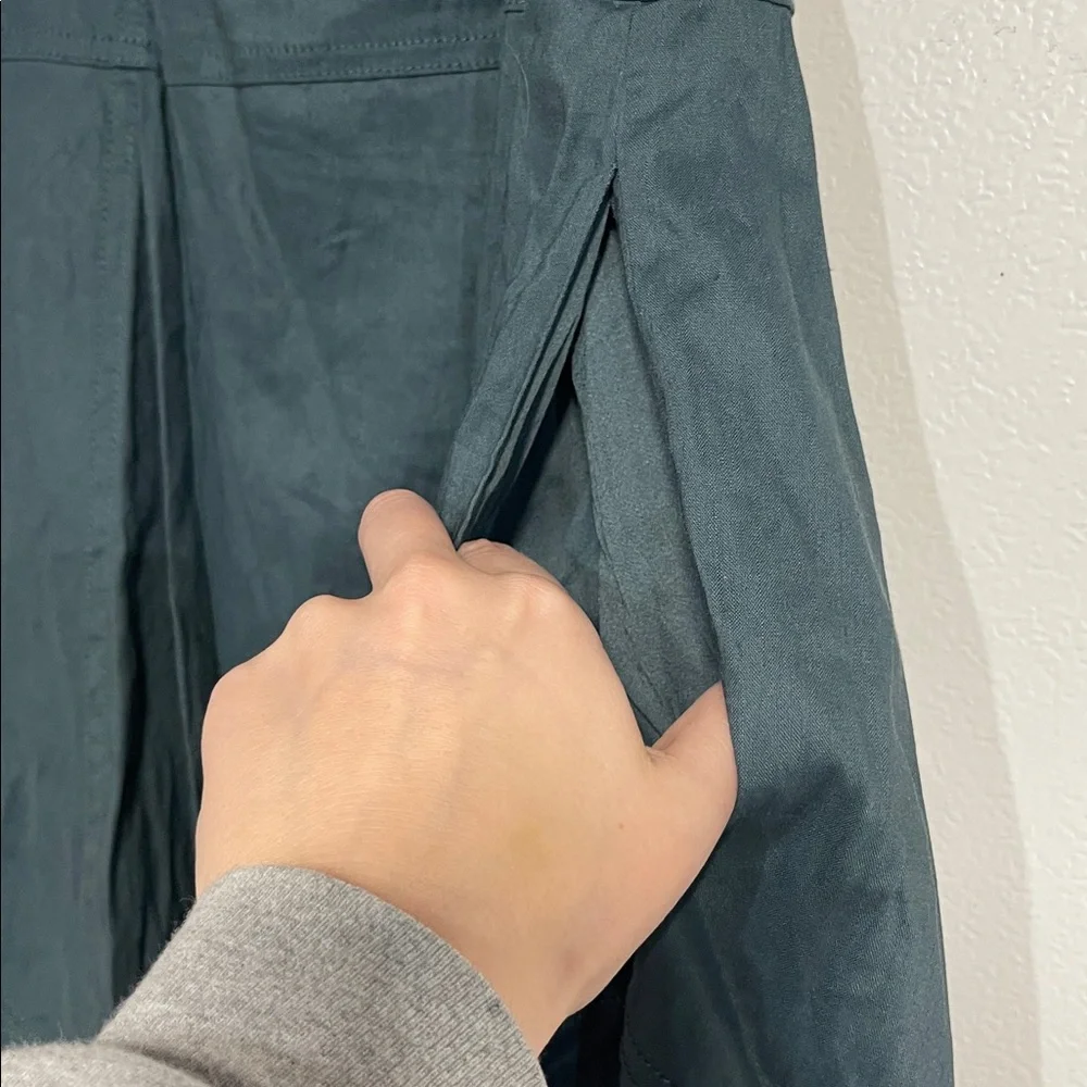 ANTHROPOLOGIE WOMENS STRETCH HALTER LINEN MIDI DRESS GREEN LARGE - Picture 3 of 9